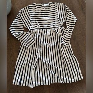 Molo Girls Striped Long Sleeve Dress Sz 11/12 Years